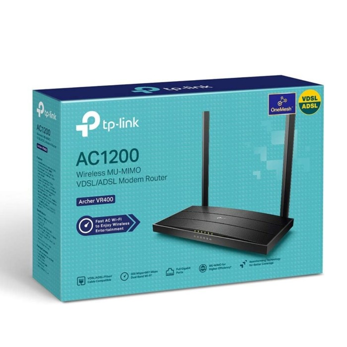 TP-Link Archer VR400 V3 AC1200 Wi-Fi 5 Dual-Band 300+867 Mbps 4 Port Modem Router