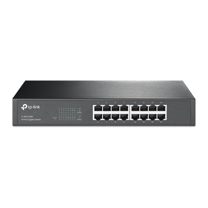 TP-Link TL-SG1016D 16 Port Gigabit 10/100/1000 Mbps Çelik Kasa Rackmount Yönetilemez Switch