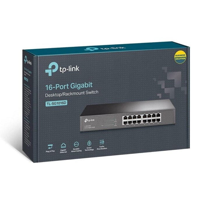 TP-Link TL-SG1016D 16 Port Gigabit 10/100/1000 Mbps Çelik Kasa Rackmount Yönetilemez Switch