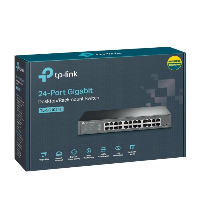TP-Link TL-SG1024D 24 Port Gigabit 10/100/1000 Mbps Çelik Kasa Rackmount Yönetilemez Switch