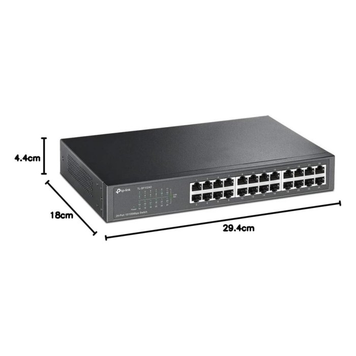 TP-Link TL-SF1024D 24 Port 10/100 Mbps Çelik Kasa Rackmount Yönetilemez Switch