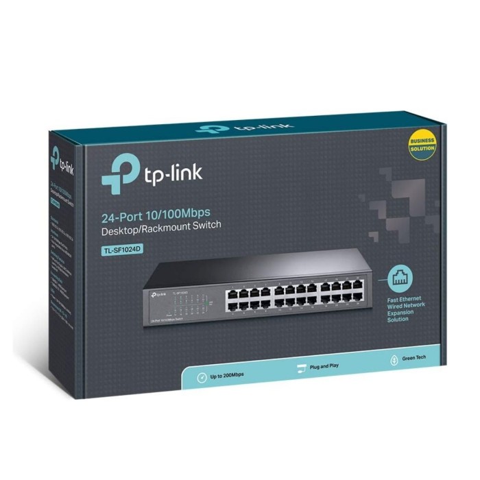 TP-Link TL-SF1024D 24 Port 10/100 Mbps Çelik Kasa Rackmount Yönetilemez Switch