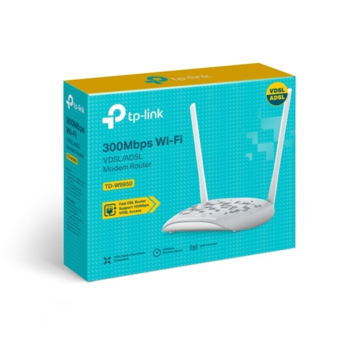 TP-Link TD-W9950 300 Mbps Kablosuz N VDSL/ADSL 4 Port 2 Antenli Modem Router