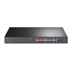 TP-Link TL-SL1218MP 16 Port 10/100 Mbps PoE+ 2 Gigabit RJ45 2 SFP Çelik Kasa Rackmount Yönetilemez S