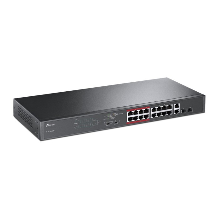 TP-Link TL-SL1218MP 16 Port 10/100 Mbps PoE+ 2 Gigabit RJ45 2 SFP Çelik Kasa Rackmount Yönetilemez S