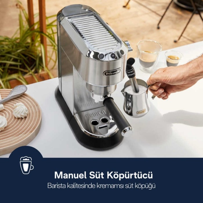 Delonghi Dedica EC685.M Inox 1350W 15 Bar Manuel Espresso ve Cappuccino Kahve Makinesi