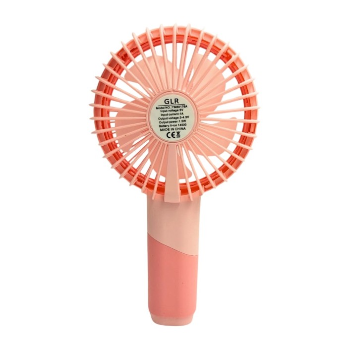 bigmate Mini El Fanı Taşınabilir Serinletici Şarjlı Pembe Vantilatör 3 Kademeli Hız Ayarı YM88176A