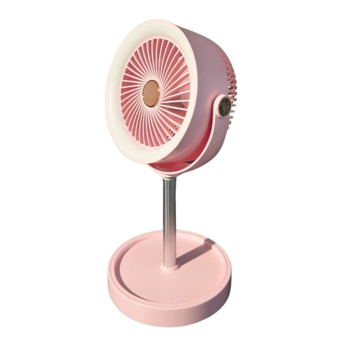 bigmate Pembe Masa Tipi Midi Fan – Taşınabilir Şarjlı Kademeli Hız ve Yükseklik Ayarı YS2298B