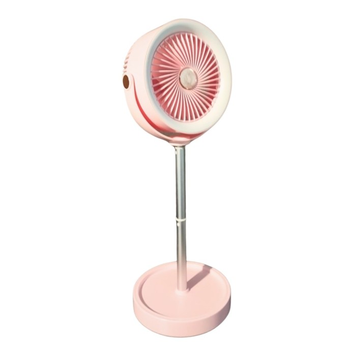 bigmate Pembe Masa Tipi Midi Fan – Taşınabilir Şarjlı Kademeli Hız ve Yükseklik Ayarı YS2298B