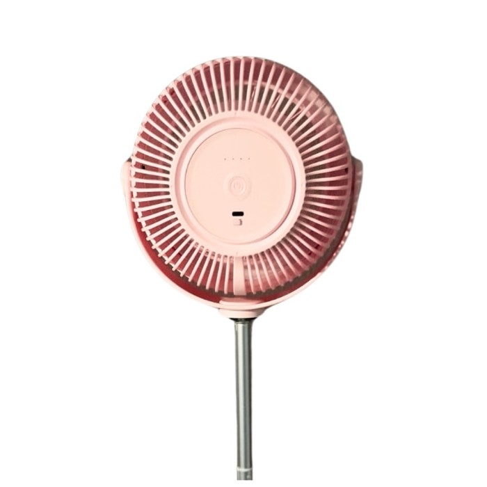 bigmate Pembe Masa Tipi Midi Fan – Taşınabilir Şarjlı Kademeli Hız ve Yükseklik Ayarı YS2298B