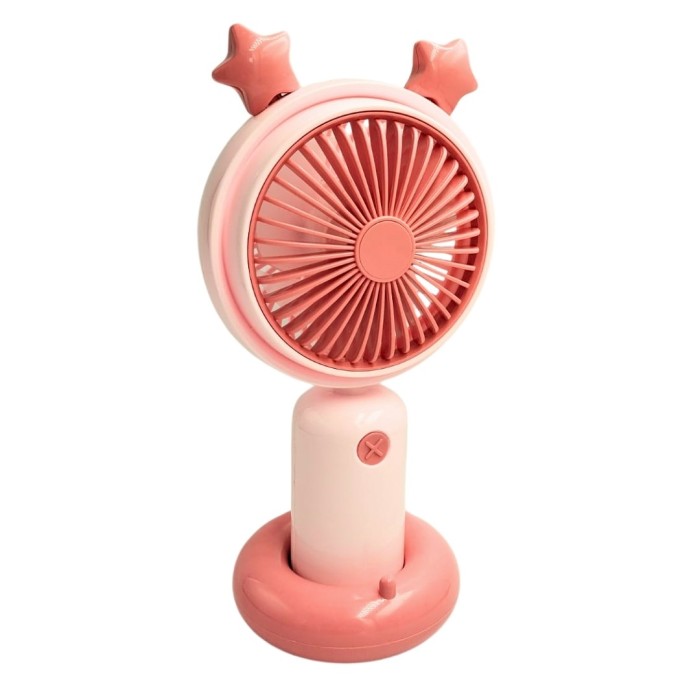 bigmate Mini El Fanı Taşınabilir Serinletici Işıklı Şarjlı Pembe Vantilatör 2 Kademeli Hız Ayarı YM8
