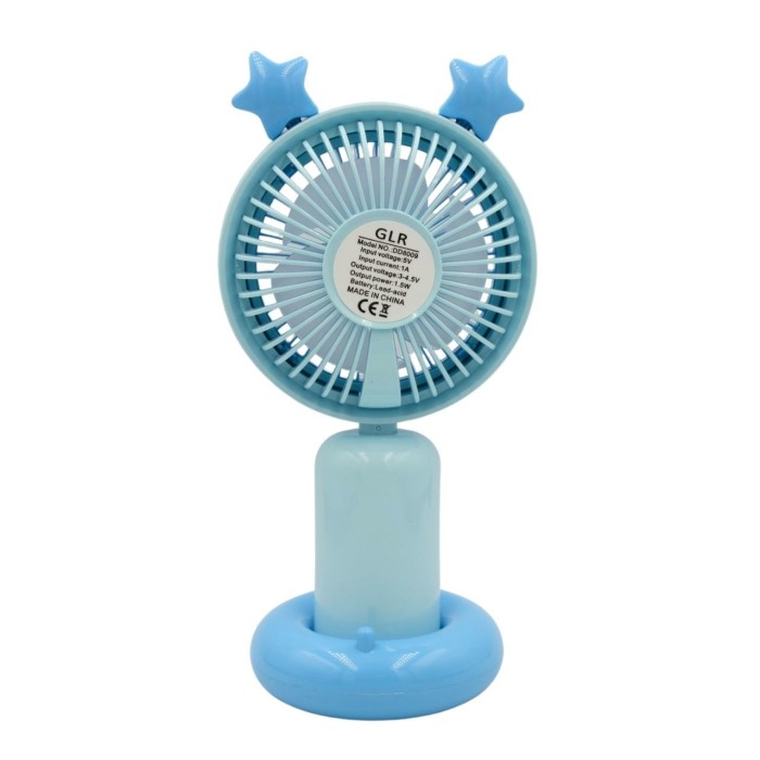 bigmate Mini El Fanı Taşınabilir Serinletici Işıklı Şarjlı Mavi Vantilatör 2 Kademeli Hız Ayarı YM88