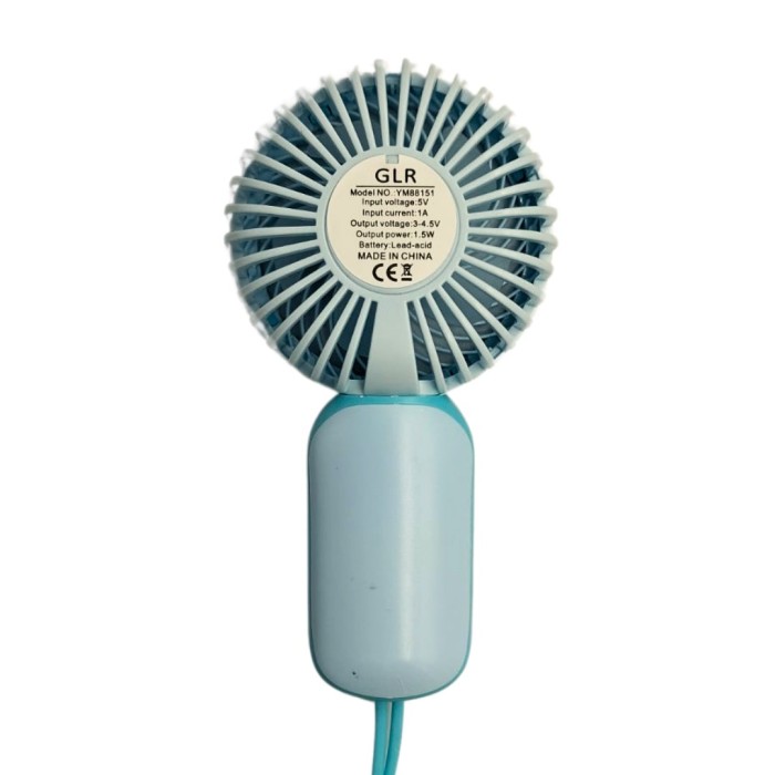 bigmate  Mini El Fanı Taşınabilir Serinletici Şarjlı Mavi Vantilatör Tek Kademeli Hız Ayarı  YM88151