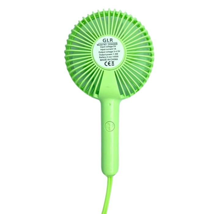 bigmate  Mini El Fanı Taşınabilir Serinletici Şarjlı Yeşil Vantilatör 3 Kademeli Hız Ayarı YS2289