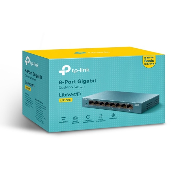 TP-Link LS108G 8Port Litewave 10/100/1000 Gigabit Yönetilemez Metal Kasa Switch