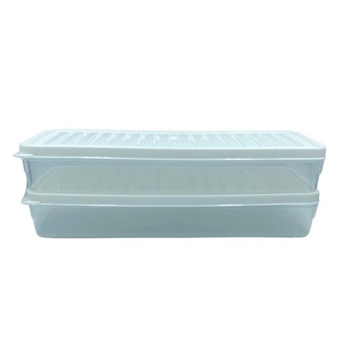 bigmate 2'li Şeffaf Saklama Kabı Beyaz 2x1 Lt BGMT1115 Mikrodalga Buzdolabı ve Dondurucu Uyumlu Düzenleyici