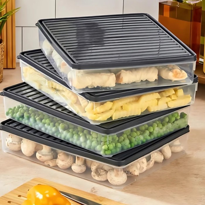 bigmate 2'li Şeffaf Saklama Kabı Siyah 2x2,5 Lt BGMT2225 Mikrodalga Buzdolabı ve Dondurucu Uyumlu Düzenleyici