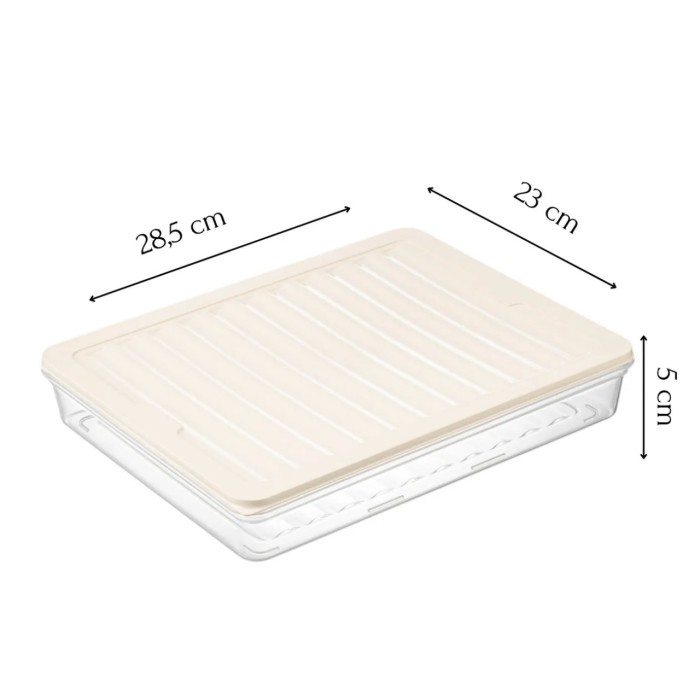 bigmate 2'li Şeffaf Saklama Kabı Krem 2x2,5 Lt BGMT2225 Mikrodalga Buzdolabı ve Dondurucu Uyumlu Düzenleyici