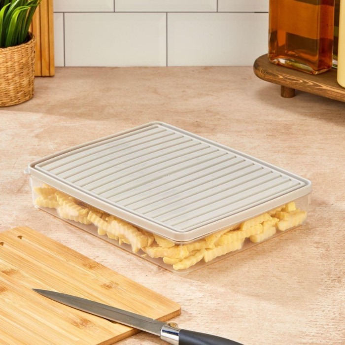 bigmate 2'li Şeffaf Saklama Kabı Gri 2x2,5 Lt BGMT2225 Mikrodalga Buzdolabı ve Dondurucu Uyumlu Düzenleyici