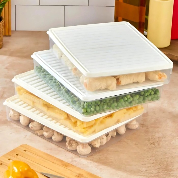 bigmate 2'li Şeffaf Saklama Kabı Beyaz 2x2,5 Lt BGMT2225 Mikrodalga Buzdolabı ve Dondurucu Uyumlu Düzenleyici