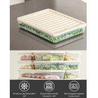 bigmate 4'lü Şeffaf Saklama Kabı Krem 4x2,5 Lt BGMT2525 Mikrodalga Buzdolabı ve Dondurucu Uyumlu Düzenleyici