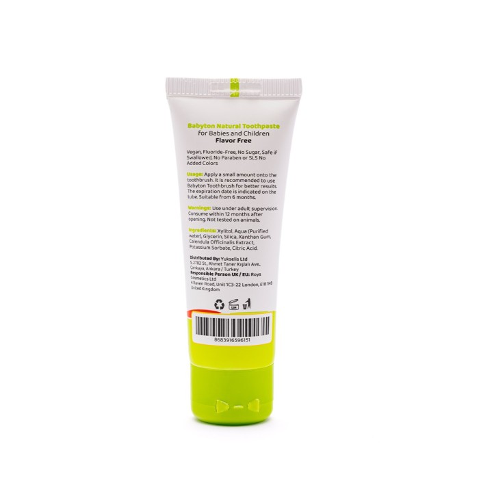 Babyton Doğal Aromasız Diş Macunu 50 gr