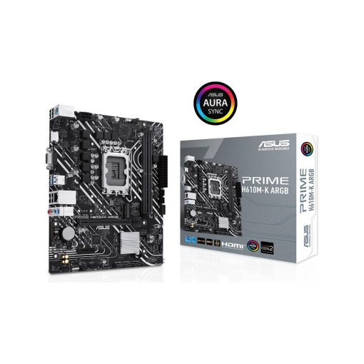 Asus Prıme H610M-K Argb Intel H610 Lga1700 Ddr5 5600 Hdmı Vga M2 Usb3.2 Aura Rgb Matx (Prıme H610M-K Argb) Anakart