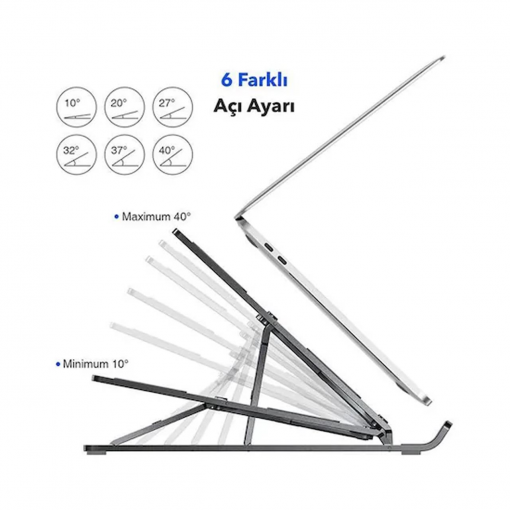 Frisby FNC-5110ST 10"-15.6" Katlabilir Aliminyum Döküm Notebook Standı (Kılıf Hediyeli)