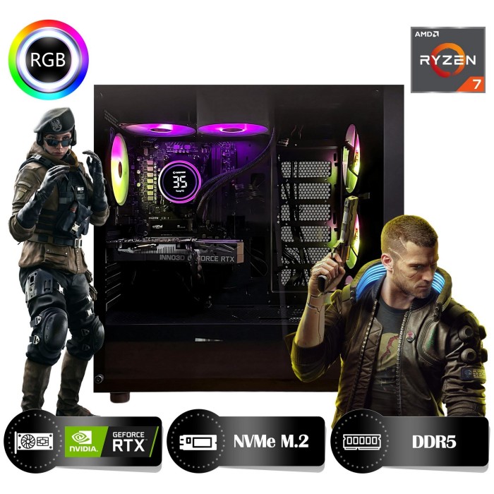 HYPER ROCKET Peak HRA323060 Ryzen 7 8700F 32GB Ram 1TB Nvme M.2 SSD RTX3060 12GB Masaüstü Oyuncu Bilgisayarı