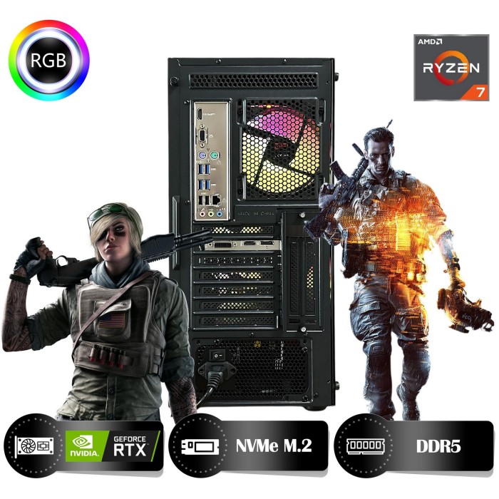 HYPER ROCKET Peak HRA323060 Ryzen 7 8700F 32GB Ram 1TB Nvme M.2 SSD RTX3060 12GB Masaüstü Oyuncu Bilgisayarı