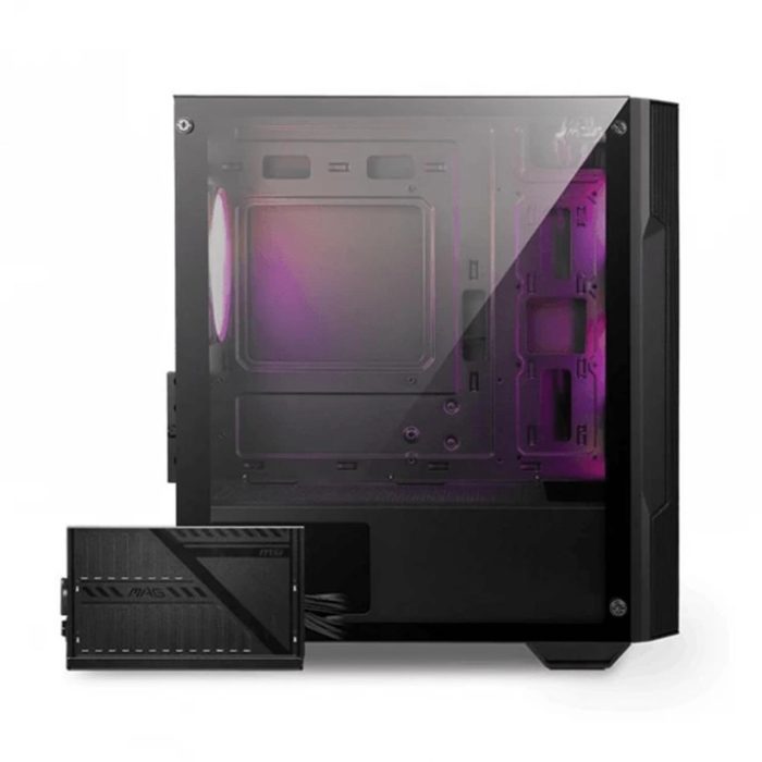 MSI MAG FORGE M100A D60 Akrilik yan panel 3x120mm 1x120mm Auto RGB Fan 600W 80+ mATX Oyuncu Bilgisayar Kasası
