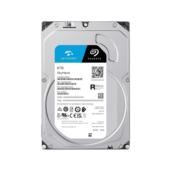 Seagate 6 TB SATA 3.0 5900 RPM 3.5" SkyHawk ST6000VX009 Güvenlik Diski