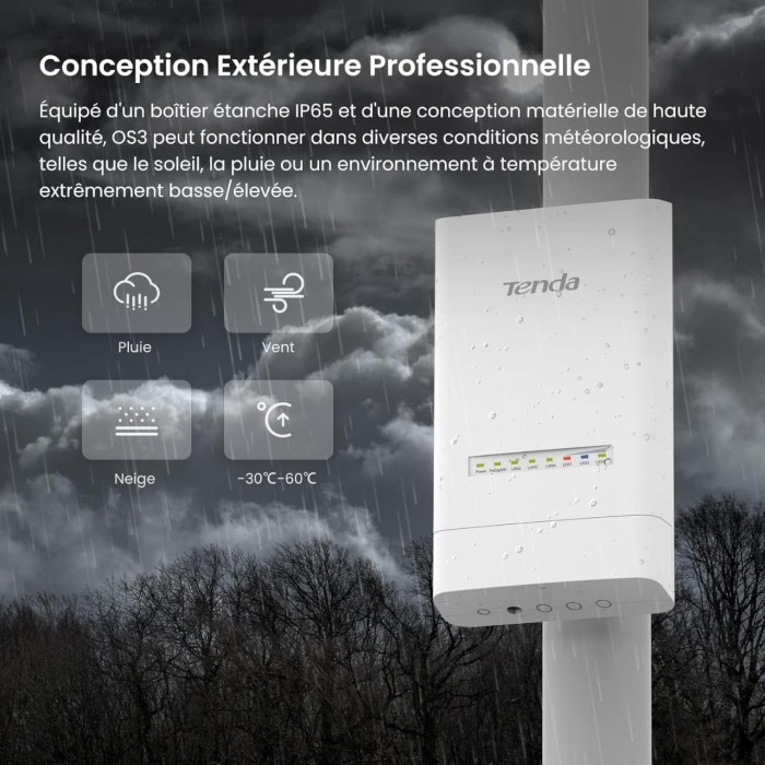 Tenda OS3-KIT 2'li Outdoor 5 Ghz 867 Mbps Dış Mekan CPE Access Point